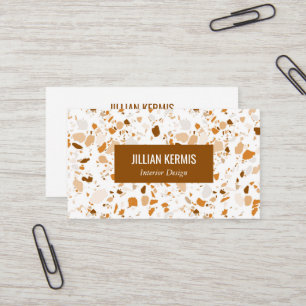 Chic terrazzo elegante Brown Factory Stores Visitenkarte