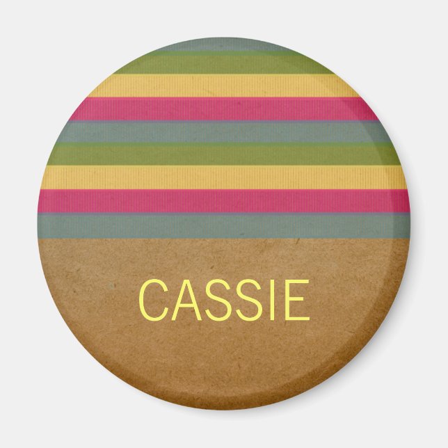 Chic Textured Stripes Magnet (Vorne)