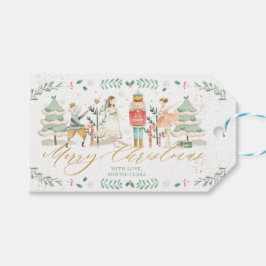 Chic The Nutcracker Ballet Frohe Weihnachts Gold Geschenkanhänger