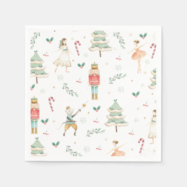 Chic The Nutcracker Ballet Frohe Weihnachts-Party Serviette (Vorderseite)
