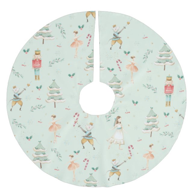 Chic The Nutcracker Weihnachtsballett Minze Green Polyester Weihnachtsbaumdecke (Vorderseite)