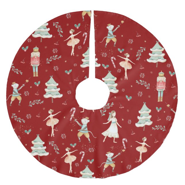 Chic The Nutcracker Weihnachtsballett Red Polyester Weihnachtsbaumdecke (Vorderseite)