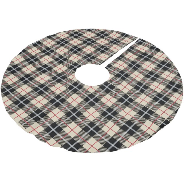 Chic Thompson Kamel-Tartan-Karomuster Polyester Weihnachtsbaumdecke (Schrägansicht)