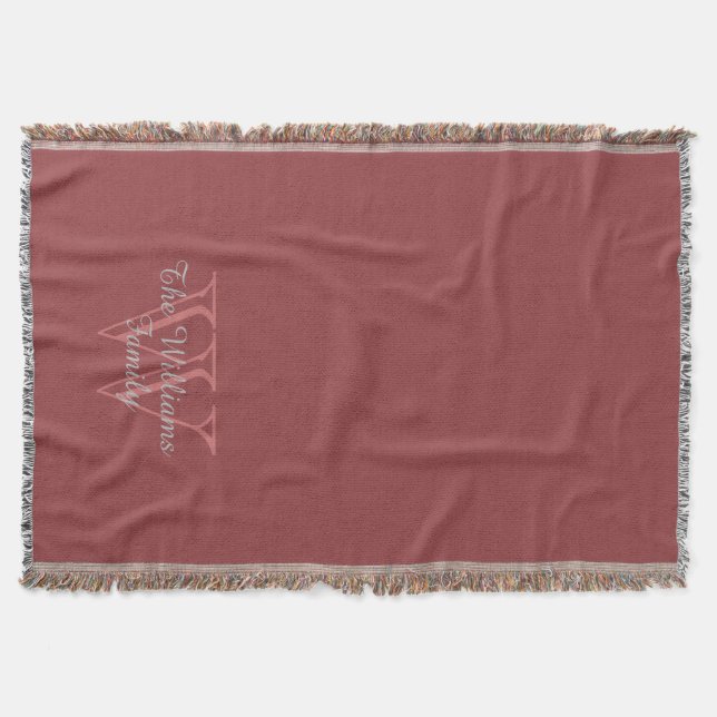 CHIC THROW_ " Familie" NAME ÜBER MONOGRAMM Decke (Vorderseite)