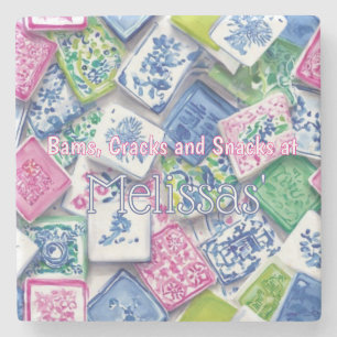 Chic Tiles Bams Cracks Snacks Benutzerdefiniertes Steinuntersetzer