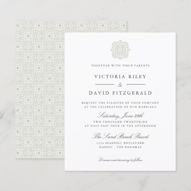 Chic Tiles elegante zeitlose Hochzeit (Vorne/Hinten)