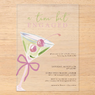 Chic Tini Bit Verlobter Martini-Junggesellinnenabs Acryleinladungen