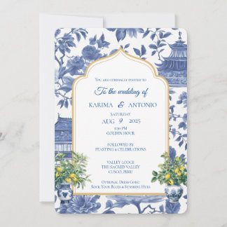 Chic-tique Chinoiserie Limoncello-Inszenierung Einladung