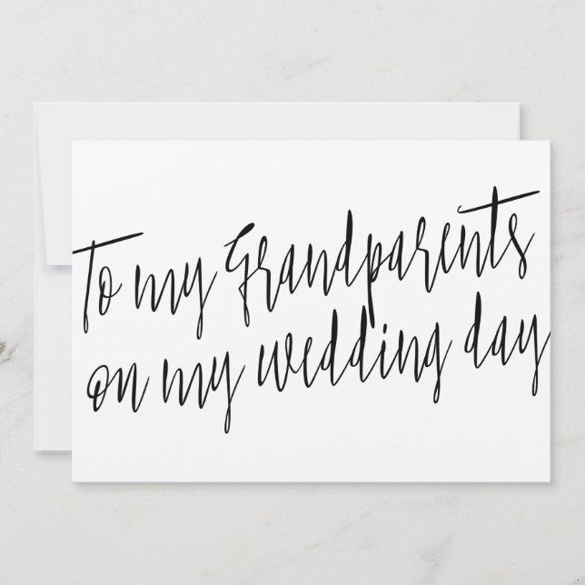 Chic "To my Großeltern on my wedday" Karte (Vorderseite)