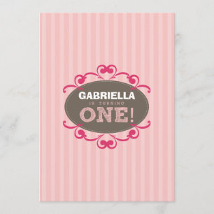 Chic tournant 1 invitation de fête d'anniversaire