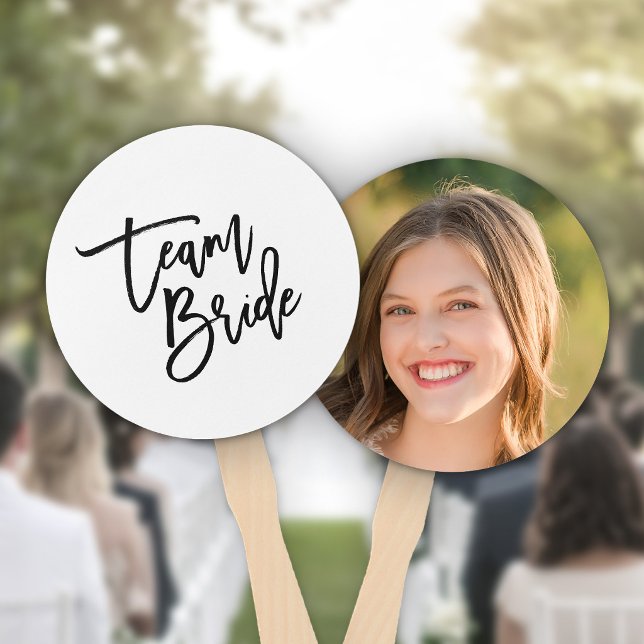 Chic Trendy Black Brush Script Team Bridge Fächer (Von Creator hochgeladen)