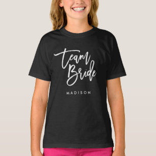 Chic Trendy Brush White Script Team Bridge T-Shirt