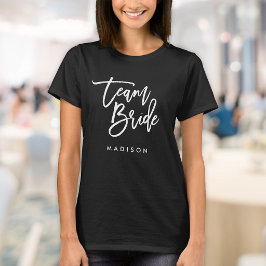 Chic Trendy Brush White Script Team Bridge T-Shirt
