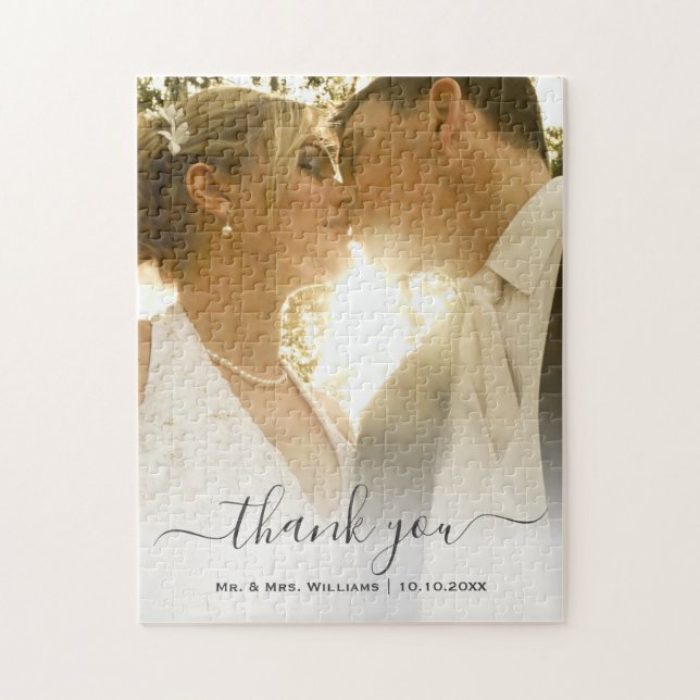 Chic Trendy Classic Braut und Groom Wedding Foto (Vertikal)