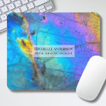Chic Trendy Colorful Modern Name Mousepad<br><div class="desc">Atemberaubende und farbenfrohe Regenbogenfarben mit labradoritfarbenem Foto bilden die perfekte Kulisse für ein einfaches und modernes Design. Das ist eine Nahe eines echten Naturlabradoritsteins mit Blau, lila, Rosa, Gelb und Grün. Diese können für jedes Geschäft oder Individuum genutzt werden oder wären auch perfekt für eine Kristallwerkstatt! Trendy Rainbow Labradorite Crystal...</div>