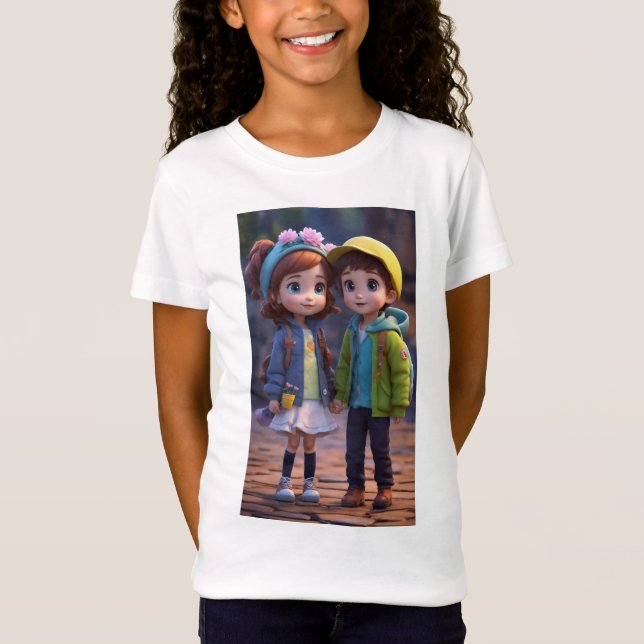 "Chic & Trendy Girls' T - Shirt - Stilvolle Lässig (Vorderseite)