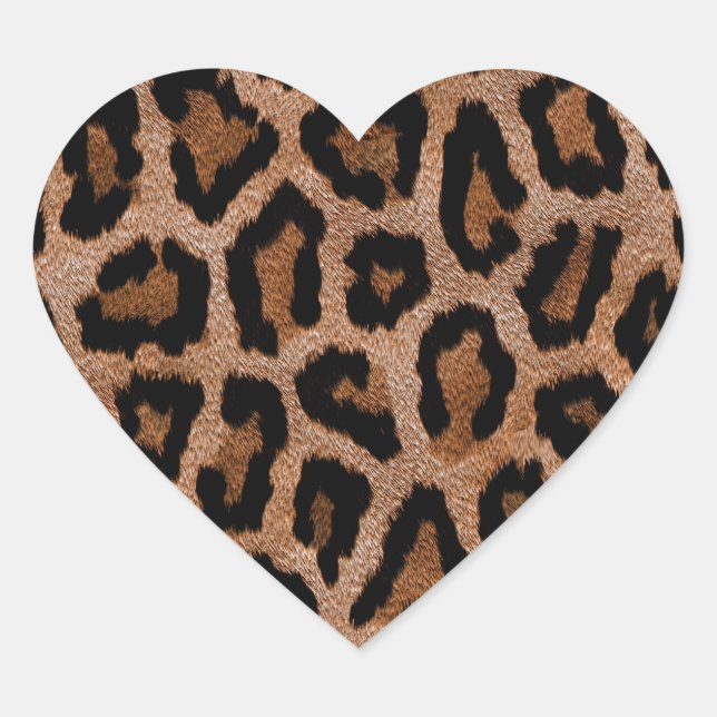 Chic Trendy Leopard Pattern Herz-Aufkleber (Vorderseite)