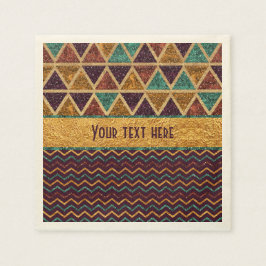 Chic Triangle Chevrons Fake Glitzer Goldene Foil Serviette