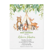 Chic Tribal Woodland Animals Greenerity Baby Dusch