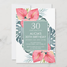 Chic Tropical Anthurium & Monstera Geburtstag