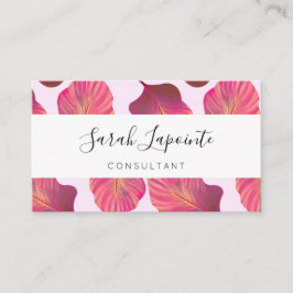 Chic Tropical Blätter in rosa Muster Visitenkarte