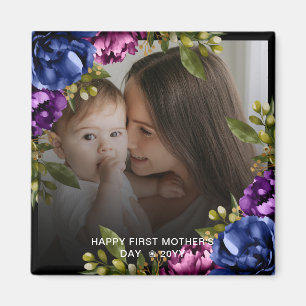 Chic Tropical Boho Floral Mutter's Day Geschenk Ma Magnet
