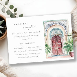 Chic Tropical marokkanische Türe Hochzeitsempfang Begleitkarte