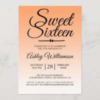 Chic Tropical Orange Ombre Sweet 16 16. Geburtstag