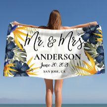 Chic Tropical Personalisiert Mr & Mrs Custom