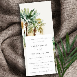 Chic Tropical Watercolor Palmen Paare Dusche Einladung