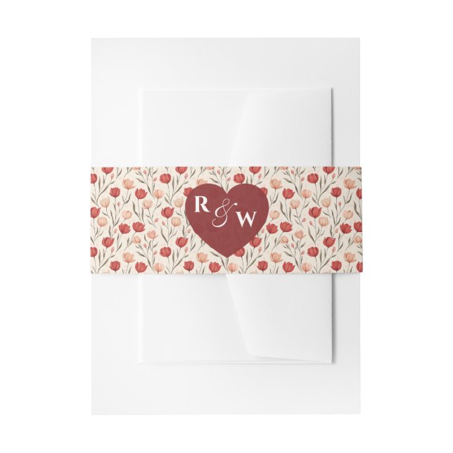Chic Tulpen-Blume Traditionelle Hochzeit Einladungsbanderole (Vorderseite Beispiel)