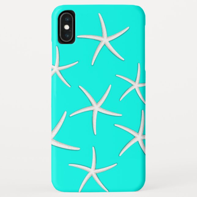 Chic Türkis Blue Starfish Case-Mate iPhone Hülle (Rückseite)
