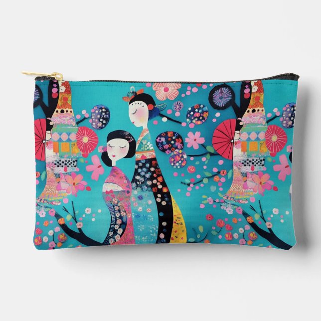 Chic Türkis geisha Zubehörtasche (Vorderseite)