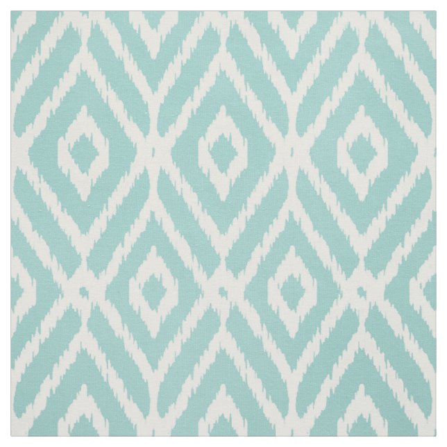 Chic Türkis-Ikat-Diamantmuster Stoff (Muster)
