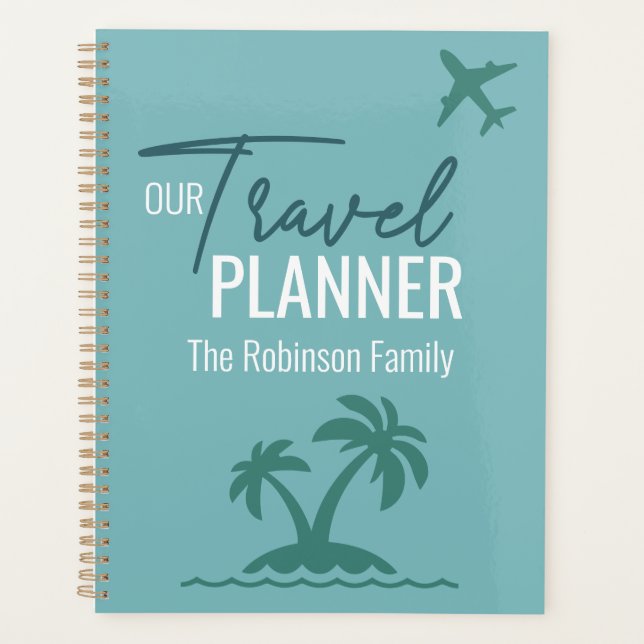 Chic Türkis modern Custom Travel Planner Planer (Vorderseite)