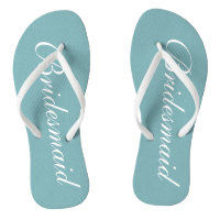 Chic turquoise bleu bridesmaid plage mariage tongs