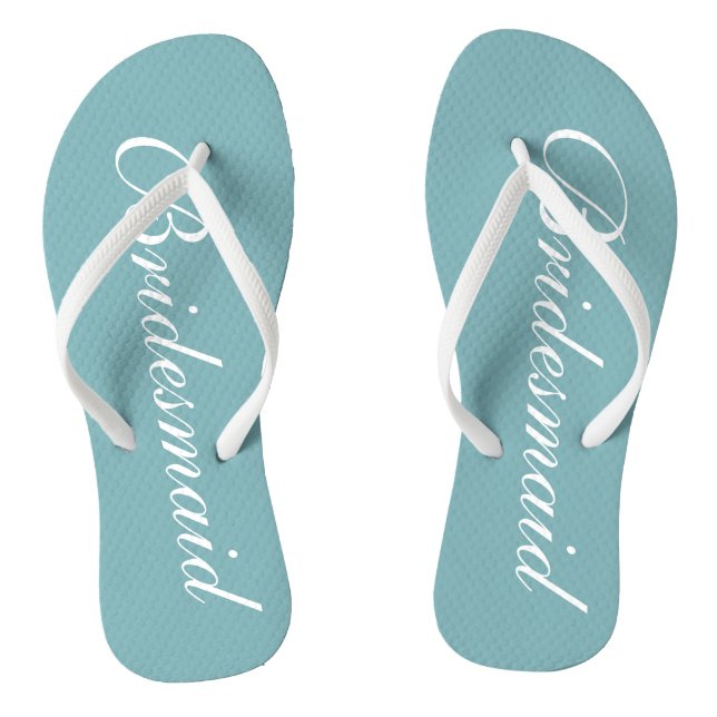 Chic turquoise bleu bridesmaid plage mariage tongs (Semelle)