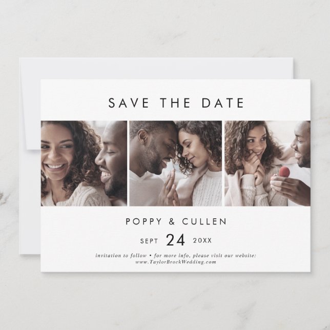 Chic Typografie 3 Fotovorlage Save the Date (Vorderseite)