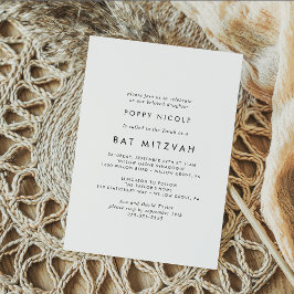Chic Typografie Bat Mitzvah Einladung