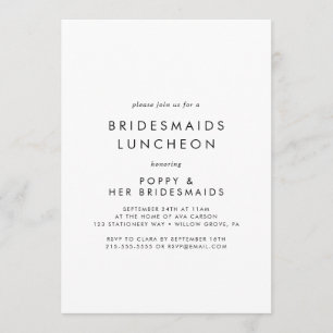 Chic Typografie Bridesmaids Luncheon Einladung