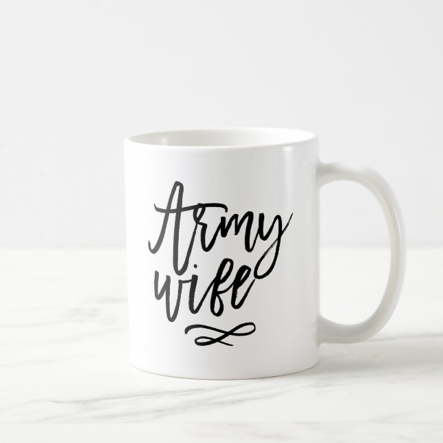 Chic Typografie - Ehefrau der Armee Kaffeetasse (Rechts)