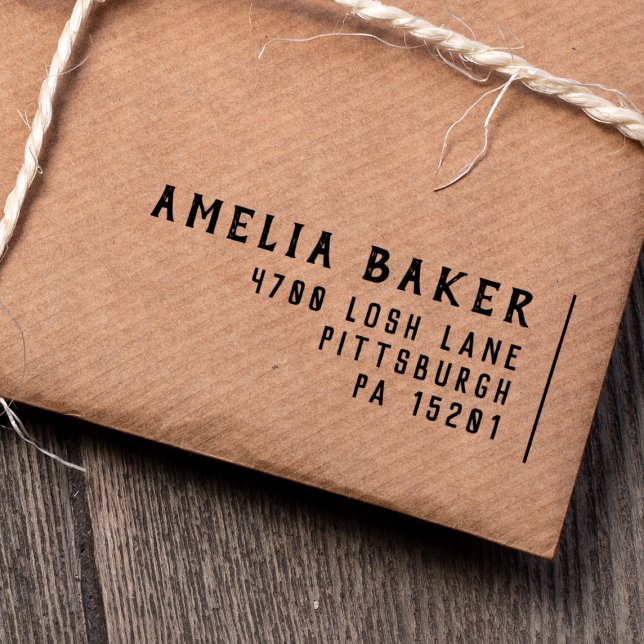 Chic Typografie Moderne und Minimalistische Rückse Permastempel (Rubber Stamp Mock-up)