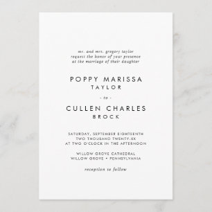 Chic Typografy Bold Name Traditionelle Hochzeit Einladung