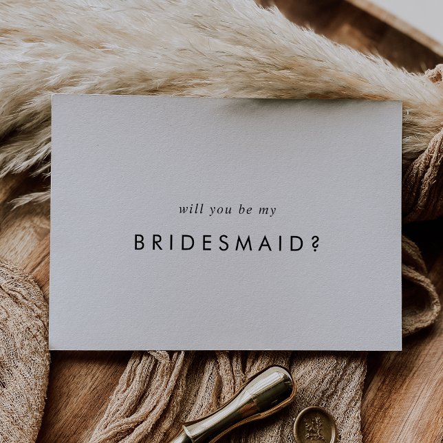 Chic Typografy Bridesmaid Vorschlagskarte Einladung (Von Creator hochgeladen)