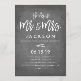 Chic Typografy Chalkboard Engagement Party Einladung