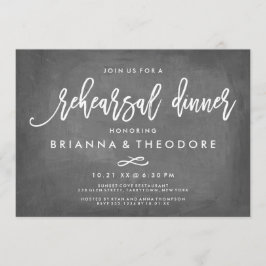 Chic Typografy Chalkboard Probe Dinner Einladung