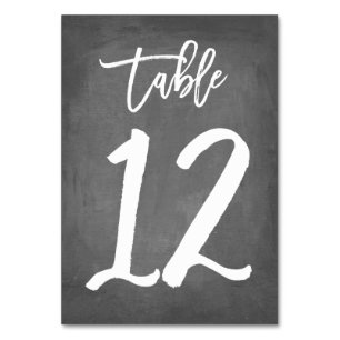 Chic Typografy Chalkboard Tischnummer   Tabelle 12