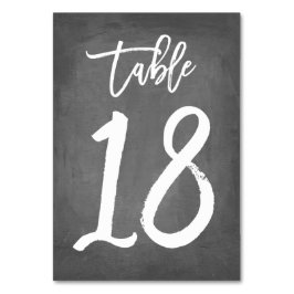 Chic Typografy Chalkboard Tischnummer | Tabelle 18