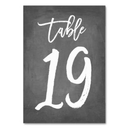 Chic Typografy Chalkboard Tischnummer | Tabelle 19