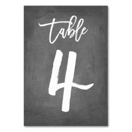Chic Typografy Chalkboard Tischnummer | Tabelle 4